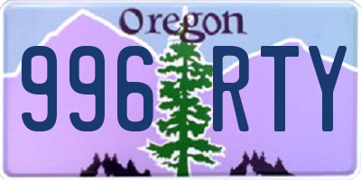 OR license plate 996RTY