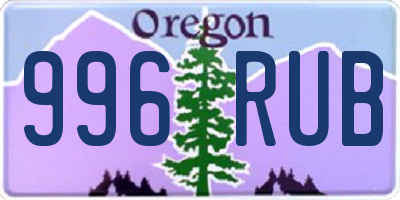 OR license plate 996RUB