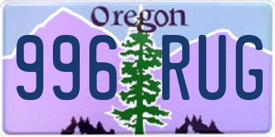 OR license plate 996RUG