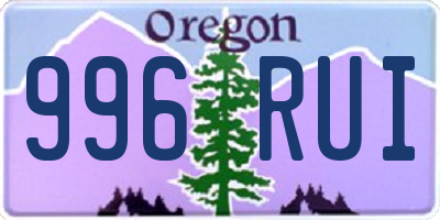 OR license plate 996RUI