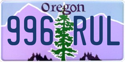 OR license plate 996RUL
