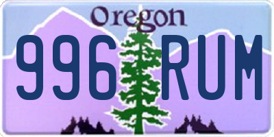 OR license plate 996RUM