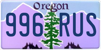 OR license plate 996RUS