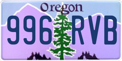 OR license plate 996RVB