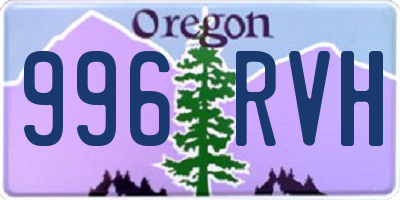 OR license plate 996RVH