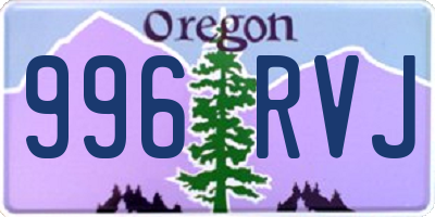 OR license plate 996RVJ