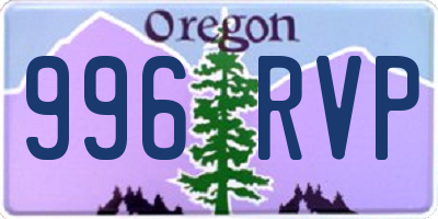 OR license plate 996RVP