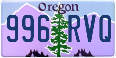 OR license plate 996RVQ