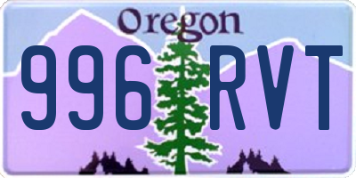 OR license plate 996RVT