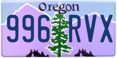 OR license plate 996RVX