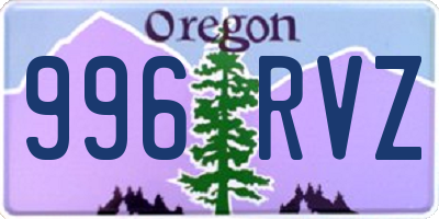 OR license plate 996RVZ