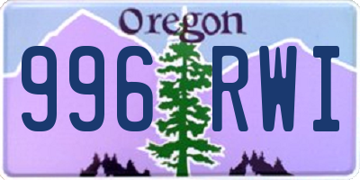 OR license plate 996RWI