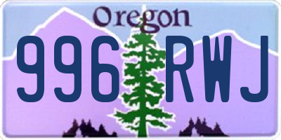OR license plate 996RWJ