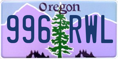 OR license plate 996RWL