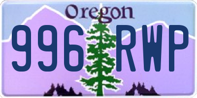 OR license plate 996RWP
