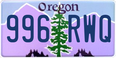 OR license plate 996RWQ