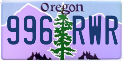 OR license plate 996RWR