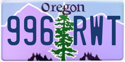 OR license plate 996RWT