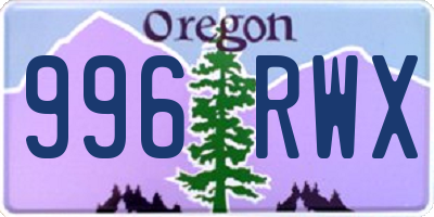 OR license plate 996RWX