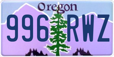 OR license plate 996RWZ