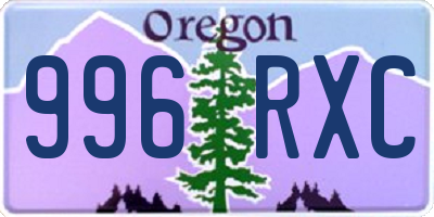 OR license plate 996RXC