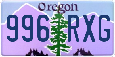 OR license plate 996RXG