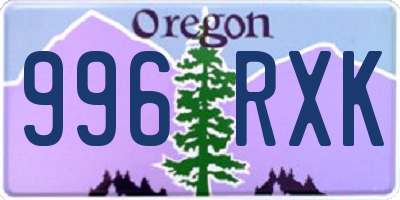 OR license plate 996RXK