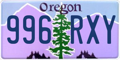 OR license plate 996RXY