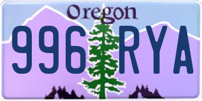 OR license plate 996RYA