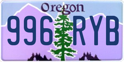 OR license plate 996RYB