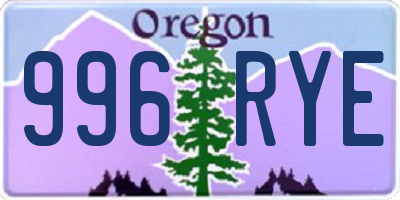 OR license plate 996RYE