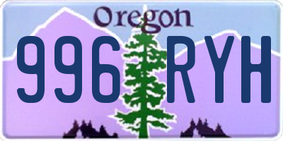 OR license plate 996RYH