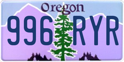 OR license plate 996RYR