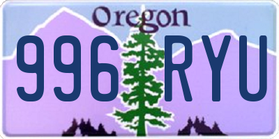 OR license plate 996RYU