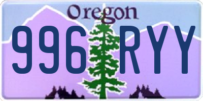 OR license plate 996RYY