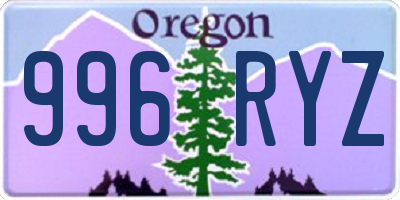 OR license plate 996RYZ