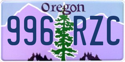 OR license plate 996RZC