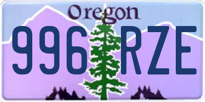 OR license plate 996RZE