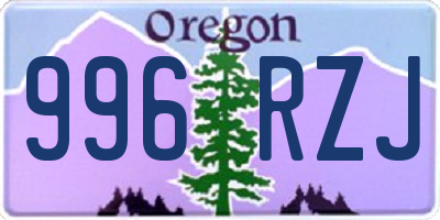 OR license plate 996RZJ