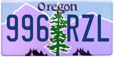 OR license plate 996RZL
