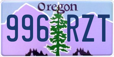 OR license plate 996RZT