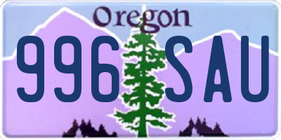 OR license plate 996SAU