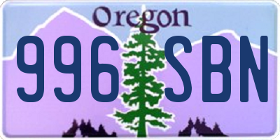 OR license plate 996SBN