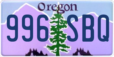 OR license plate 996SBQ