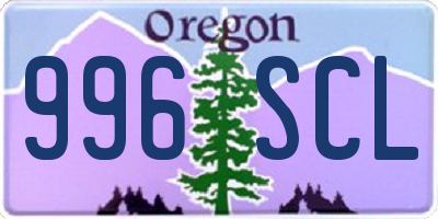 OR license plate 996SCL