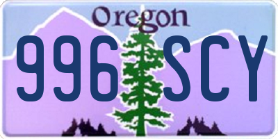 OR license plate 996SCY