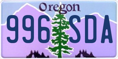 OR license plate 996SDA