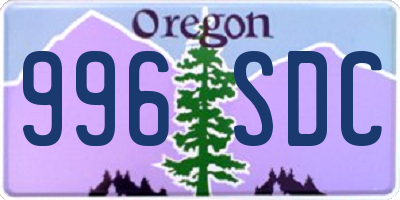 OR license plate 996SDC