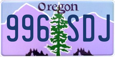 OR license plate 996SDJ