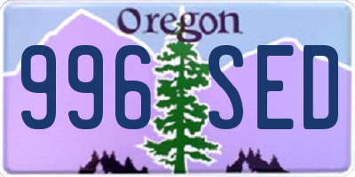OR license plate 996SED